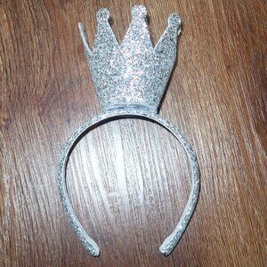 Girls Gymboree 2016 Prima Ballerina Sparkle Crown Silver Glitter Hair Headband